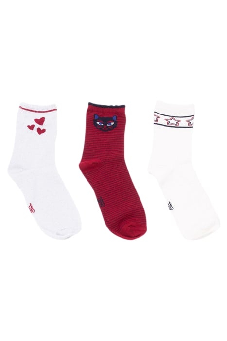 GIRLS’ WHITE/RED/SILVER SOCKS 2