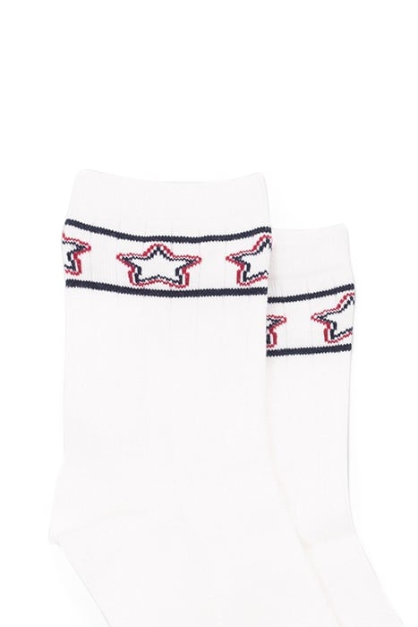 GIRLS’ WHITE/RED/SILVER SOCKS 5