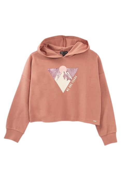 GIRLS’ TERRACOTTA MOUNTAIN IMAGE HOODIE 1