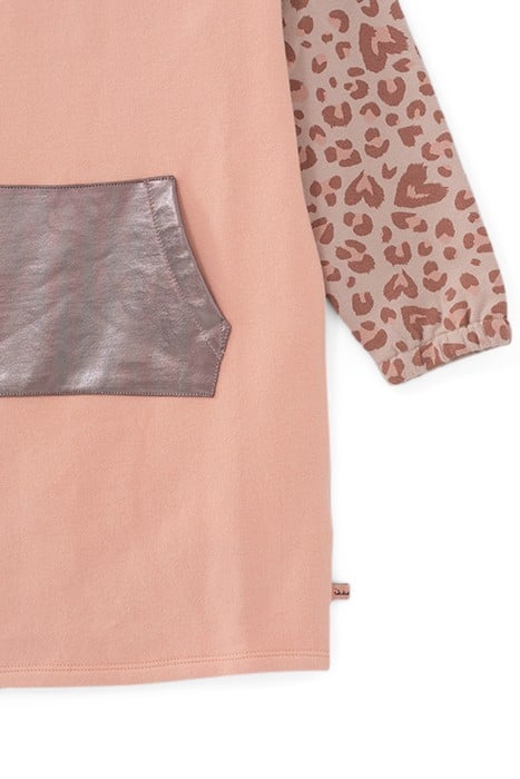 GIRLS’ PINK LEOPARD MOTIF SWEATSHIRT DRESS 5
