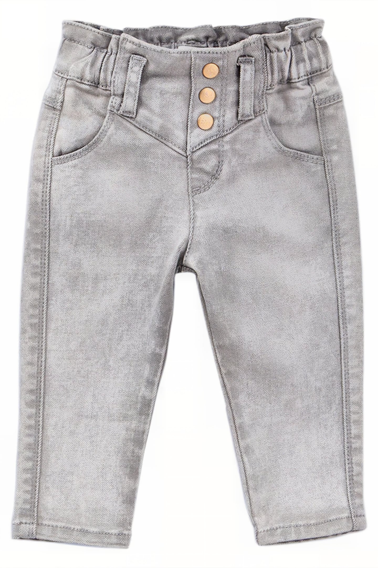 BABY GIRLS’ GREY ELASTICATED WAIST JEANS 1