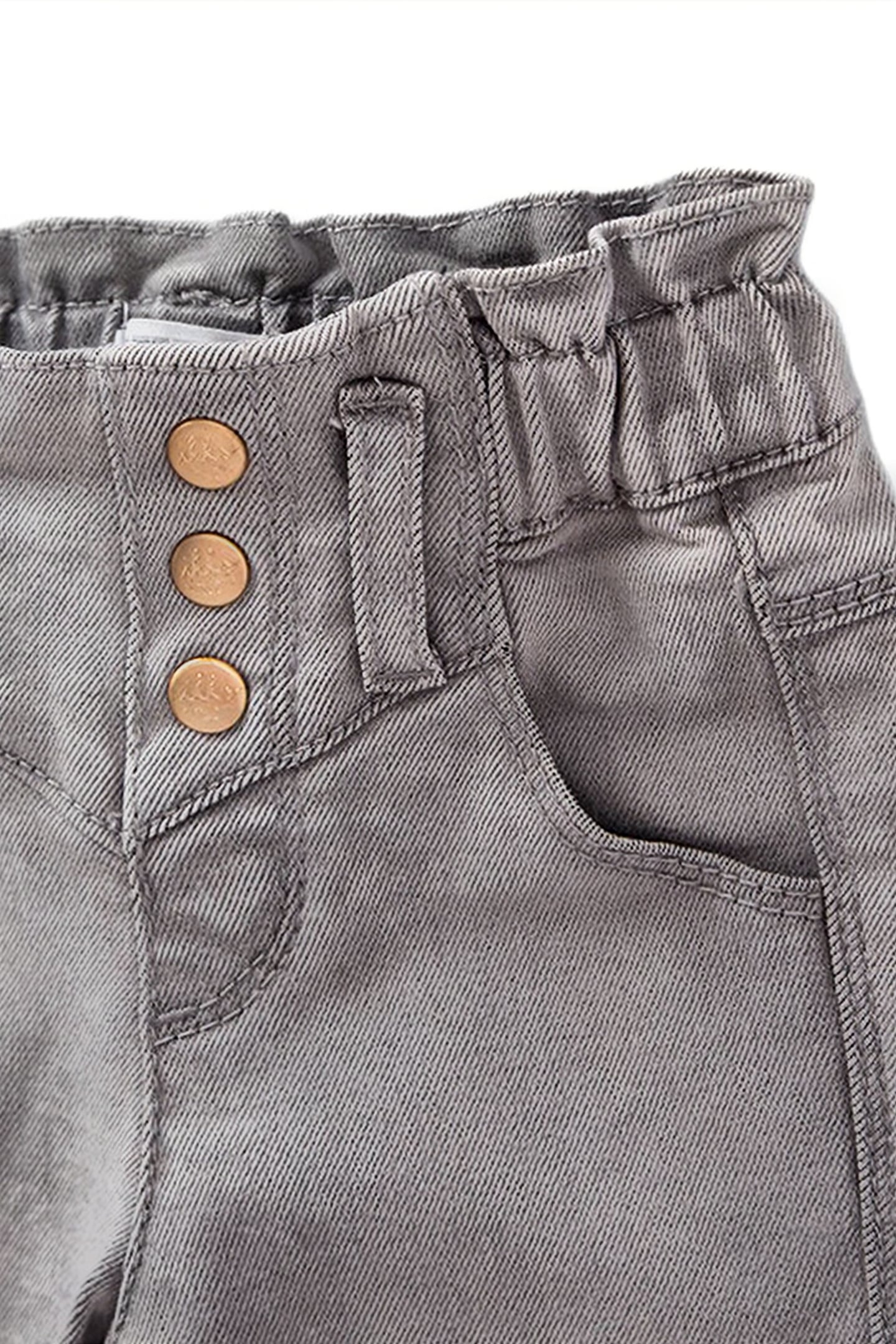 BABY GIRLS’ GREY ELASTICATED WAIST JEANS 3