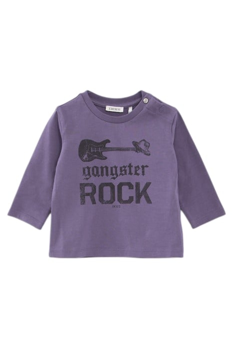 BABY BOYS’ VIOLET ORGANIC T-SHIRT, ROCK PRINT FRONT/BACK 1
