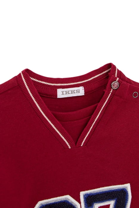 BABY BOYS’ RED BOUCLETTE XL LETTERS ORGANIC T-SHIRT 3