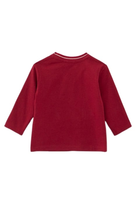 BABY BOYS’ RED BOUCLETTE XL LETTERS ORGANIC T-SHIRT 2