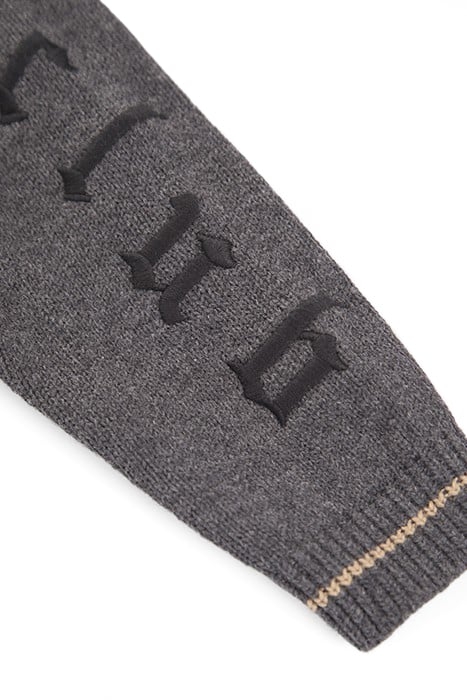 BABY BOYS’ GREY KNIT CARDIGAN WITH EMBROIDERED SLEEVES 6