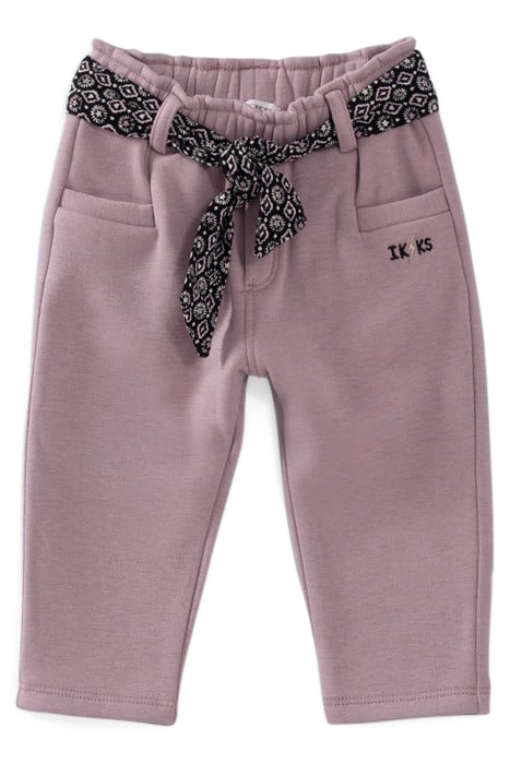BABY GIRLS’ VIOLET JOGGERS WITH SCARF BELT 1