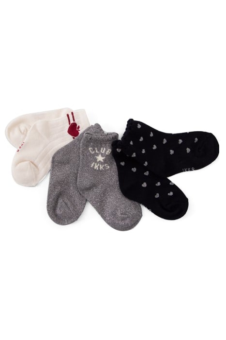 BABY GIRLS’ NAVY/WHITE/SILVER SOCKS 5