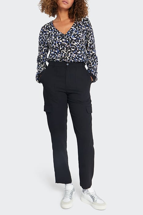 BLACK TACHIST PRINT BLOUSE 3