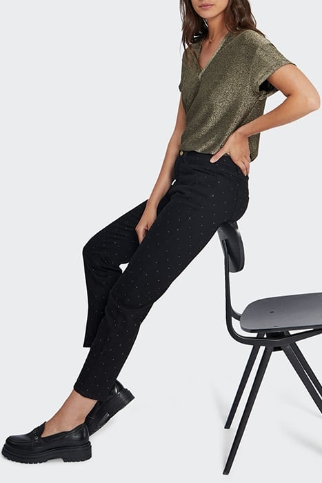 BLACK BOYFIT JEANS WITH GOLD POLKA DOTS 4