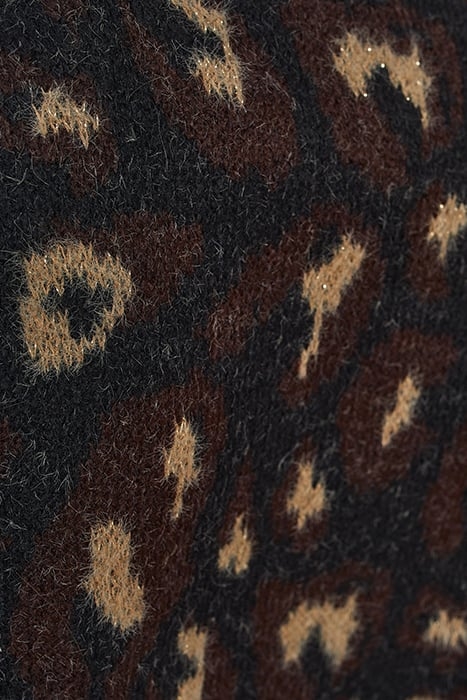 BLACK LEOPARD KNIT ZIP-NECK SWEATER 8