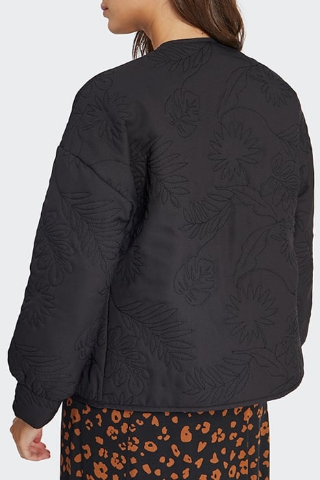 BLACK QUILTED PLANT FABRIC JACKET 2