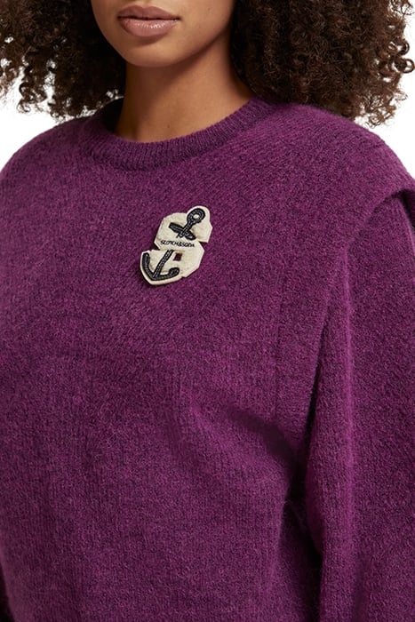 SHOULDER DETAIL CREW NECK PULLOVER BOYSENBERRY 6