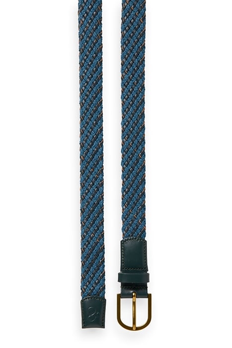 BRAIDED LEATHER AND CORD BELT HARBOUR TEAL 2