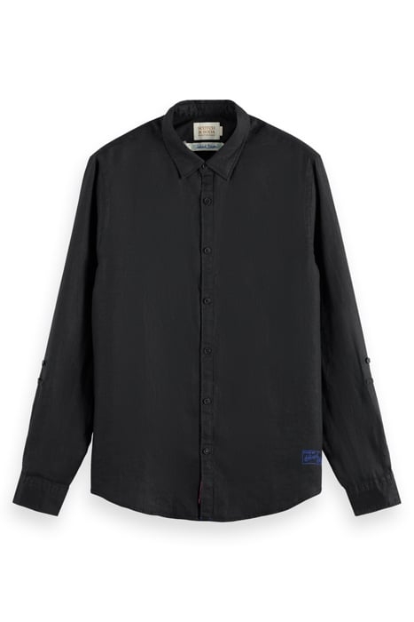 LINEN SHIRT WITH ROLL-UP BLACK 3