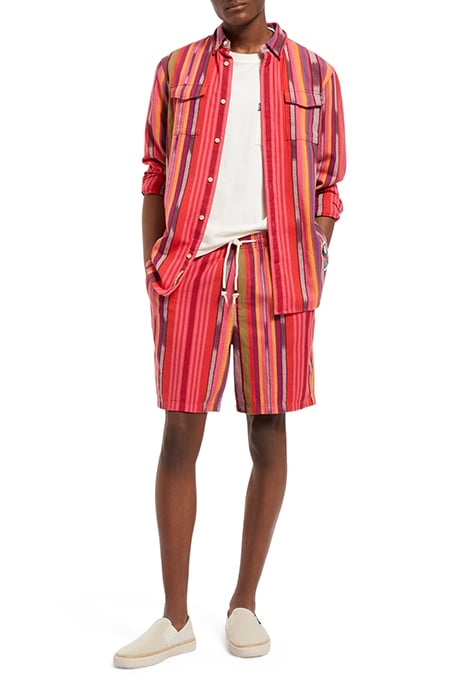 SEASONAL- STRIPED COTTON-OXFOR PINK IKAT 3