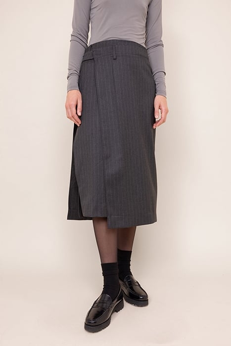 PINSTRIPE OVERLAY SKIRT ANTRA/ECRU 1