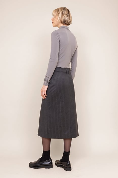 PINSTRIPE OVERLAY SKIRT ANTRA/ECRU 3