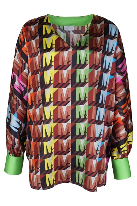 BLOUSE BEVERLY HILLS SILK MULTICOLOR LOGOMANIA MULTICOLOR 1