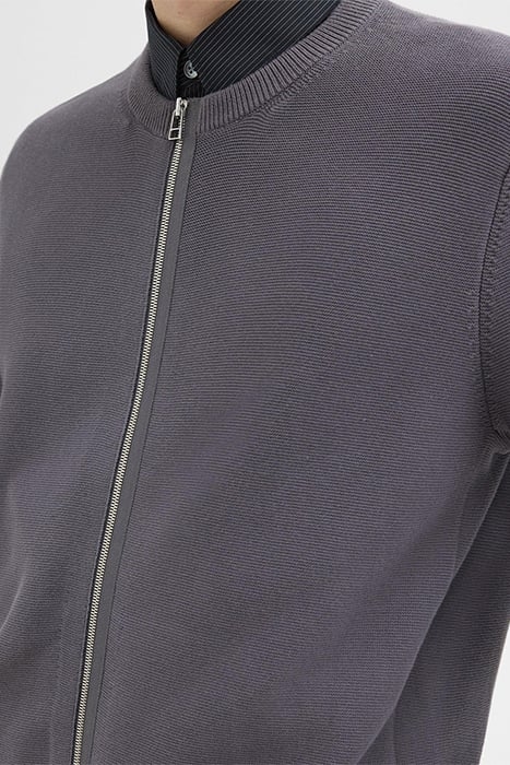NYLON-WOOL COMBO CARDIGAN GRAPHITE 3