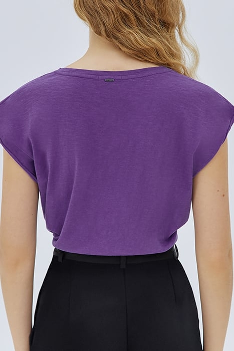 PURPLE T-SHIRT WITH SKULL EMBROIDERY AND TULLE PLUM 2