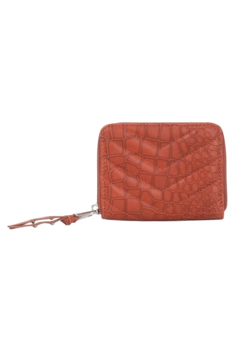 ORANGE EMBOSSED LEATHER 1440 MINI COMPAGNON WALLET ORANGE 1