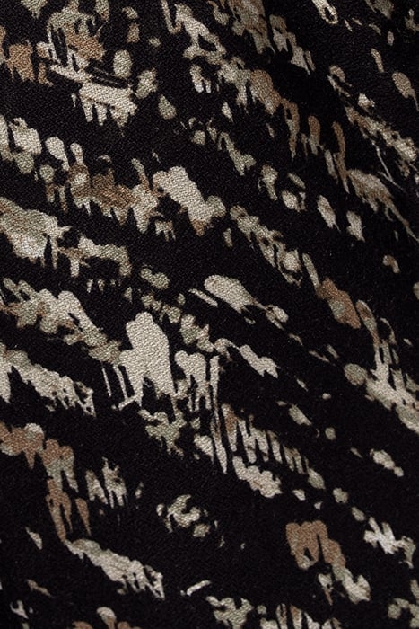 BLACK FUSAIN PRINT LONG DRESS BLACK 8