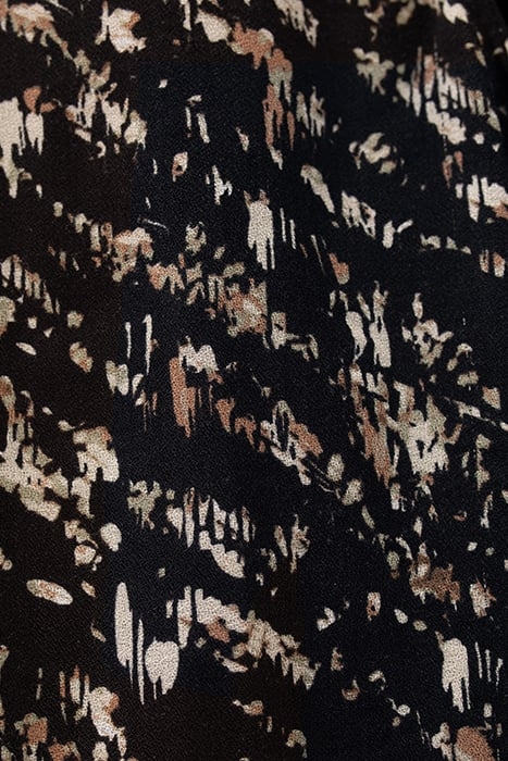 BLACK FUSAIN PRINT WRAP DRESS BLACK 8