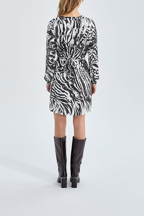 PURE EDITION- ECRU ZEBRA PRINT DRESS OFF-WHITE 2