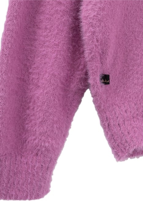 GIRLS’ DARK PINK KNIT SWEATER WITH EMBROIDERY PINK 4