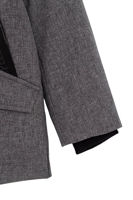 BOYS’ GREY PARKA WITH NEON GREEN LINING GREY 4