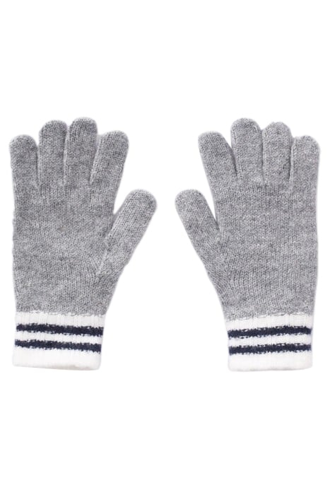 BOYS’ GREY STRIPED RIBBED KNIT GLOVES GREY 2