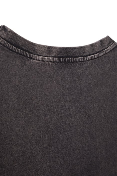 GIRLS’ GREY STUDDED ROCK IMAGE T-SHIRT BLACK USED 4