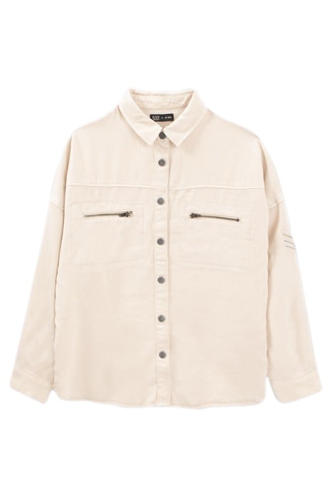 GIRLS ECRU LYOCELL® SHIRT WITH ZIPPED POCKETS SNOW WHITE 1