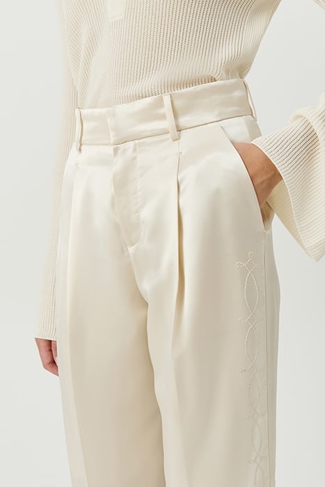 ULA EMBROIDED PANTS OFF WHITE 8