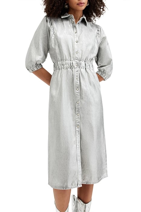 OSA DENIM DRESS METALLIC SILVER 1