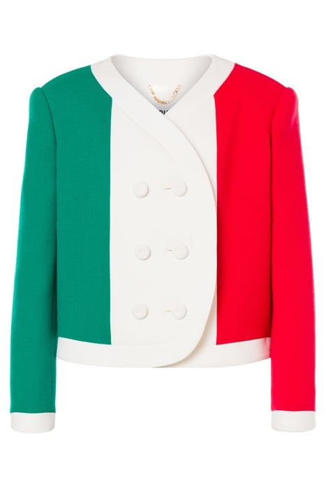 ITALIAN SLOGAN BOUCLÉ JACKET MULTICOLOR 3