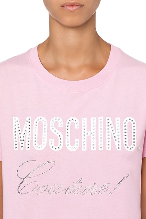 CRYSTAL LOGO JERSEY T-SHIRT PINK 4