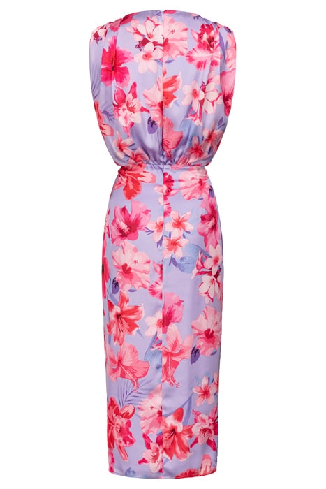 ARTIFICIOSO ABITO SATIN STAMPA FIORI TROPICALI LILAC/PALE PI 2