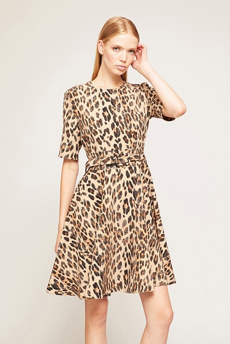 SHORT DRESS WITH ANIMAL PATTERN DRESS NATURAL 1