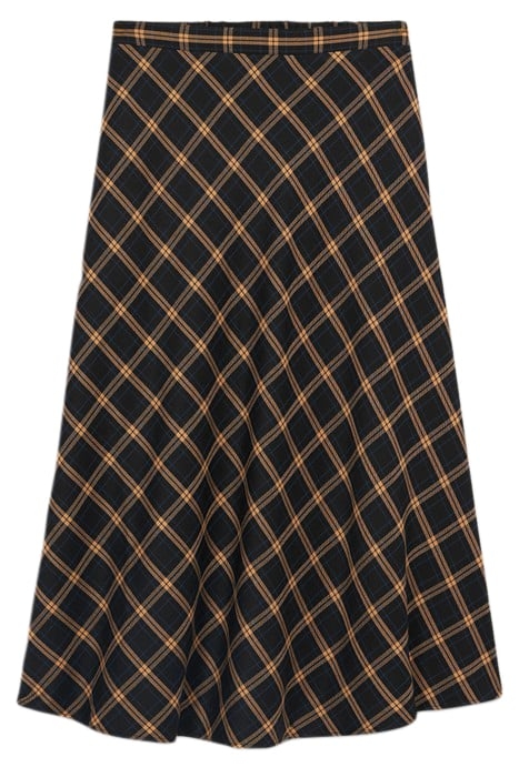 FLARED CHEQUERED SKIRT BLACK 1