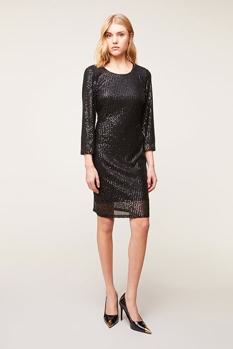 SHORT FULL SEQUIN DRESS BLACK 1