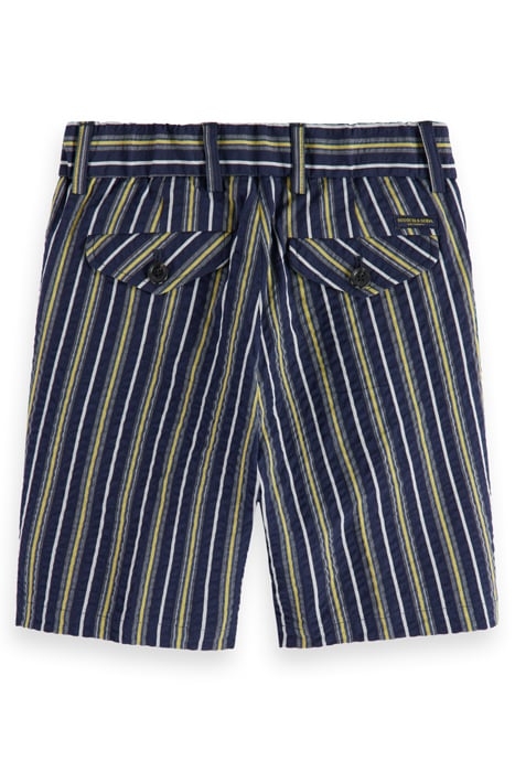 LONGER LENGTH - YARN-DYED STRIPE SEERSUCKER SHORTS NAVY/ WHI 2