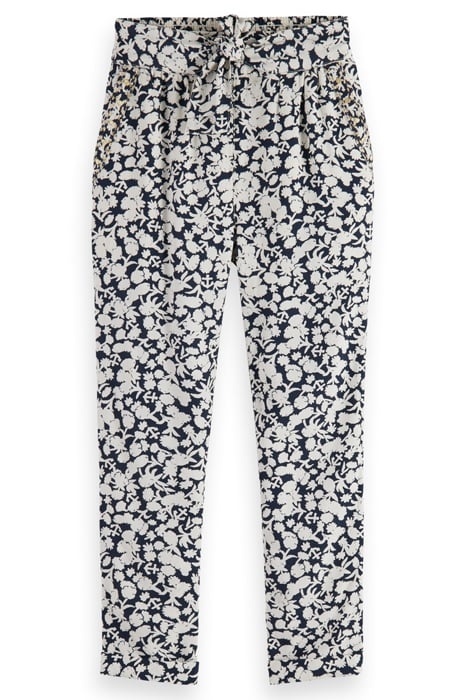 TAPERED ALL-OVER PRINTED AND EMBROIDERED VISCOSE PANTS ANCHO 1