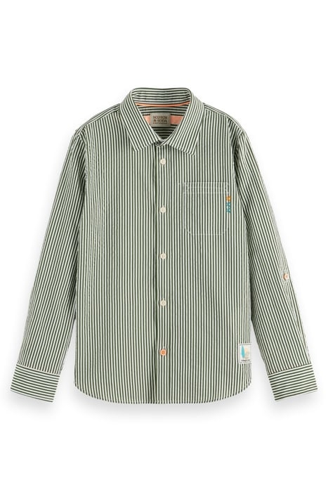 REGULAR-FIT - PRINTED STRIPE SEERSUCKER SHIRT SEAWEED GREEN  3