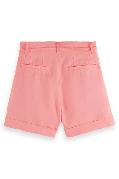 HIGH-RISE LINEN SHORT NEON CORAL 2