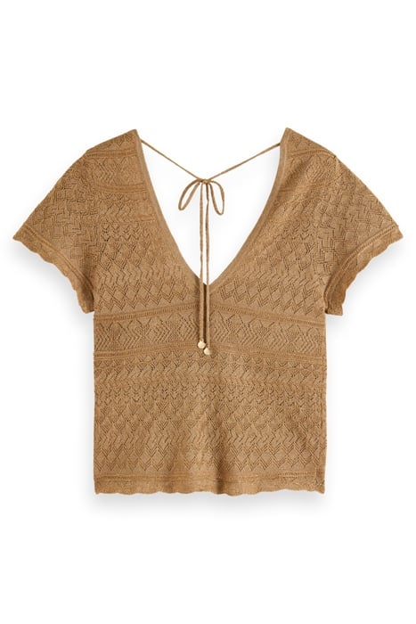 METALLIC POINTELLE PULLOVER GOLD 2