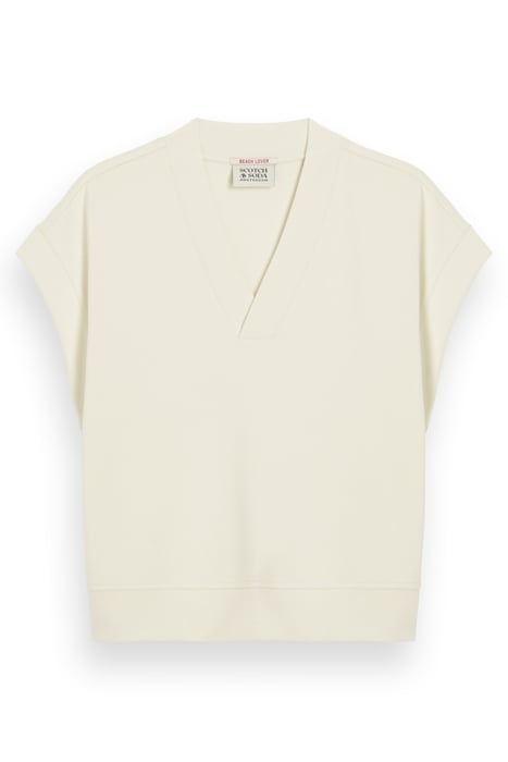 V-NECK SLEEVELESS MODAL SWEATSHIRT SOFT ICE 1