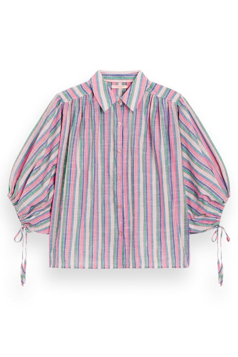 STRIPED BALLOON SLEEVE SHIRT BEACH STRIPE 4
