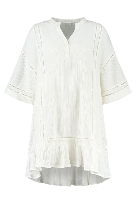 CORFU DRESS MOUSSELINE WAFFLE JET STREAM WHITE 5